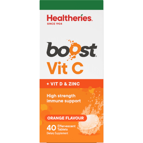 Healtheries Boost Vitamin D & Zinc Orange Flavour Effervescent Tablets