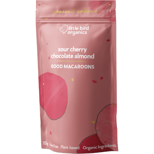 Little Bird Organics Good Macaroons Sour Cherry Chocolate Almond Biscuits