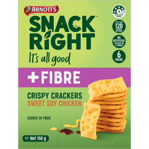 Arnott's Snack Right Sweet Soy Chicken Crispy Crackers