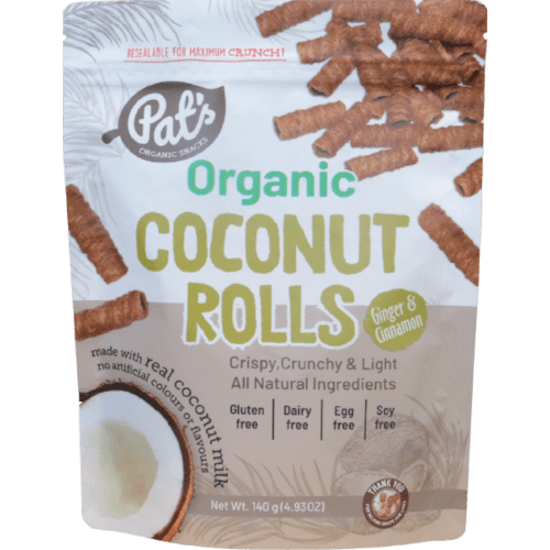 Pat's Organic Snacks Ginger & Cinnamon Organic Coconut Rolls