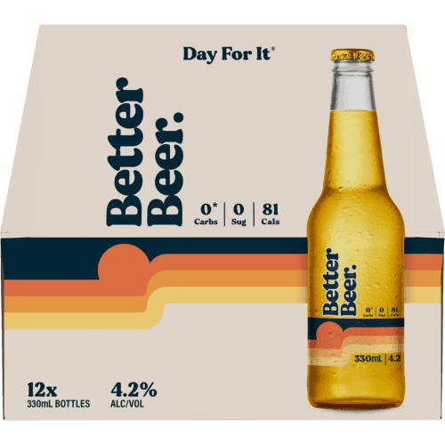 Better Beer Zero Carb Beer Bottles 12 × 330 mL