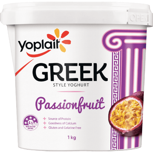 Yoplait Greek Style Yoghurt Tub Passionfruit 1 kg