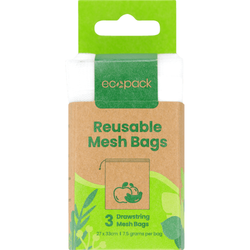 Ecopack Reusable Mesh Bags 27x33cm 3 pack