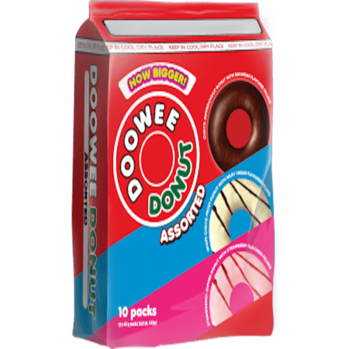 Doowee Assorted Choco White-Choco Strawberry Donut 10 × 42 g