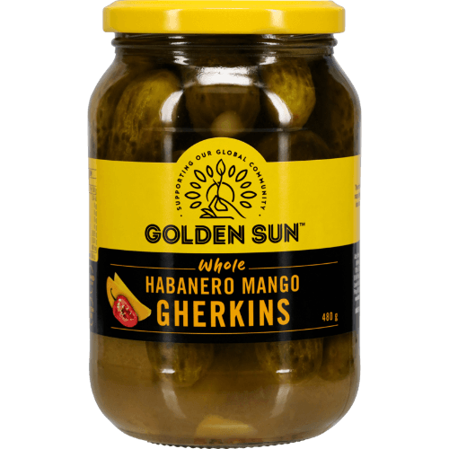 Golden Sun Whole Habanero Mango Gherkins