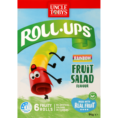 Uncle Tobys Roll Ups Rainbow Fruit Salad Flavour Fruit Snack