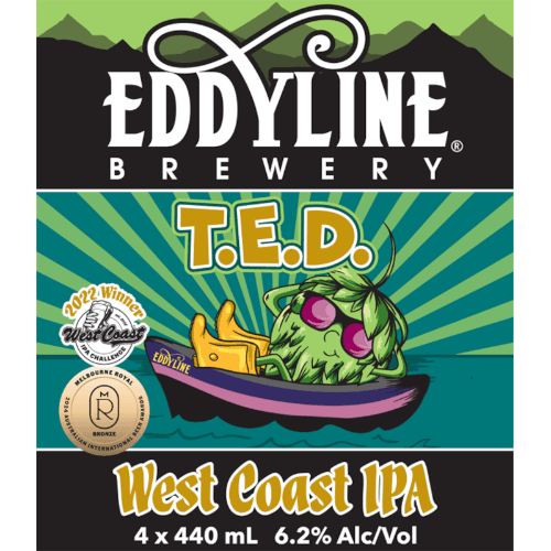 Eddyline Brewery T.E.D. West Coast IPA 4 × 440 mL