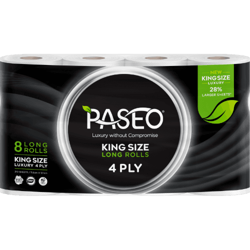 Paseo King Size 4 Ply Long Toilet Rolls