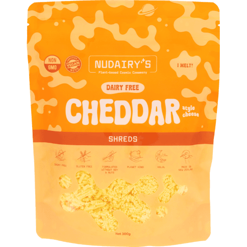 Nudairy's Dairy-free Shreds Cheddar Alternative
