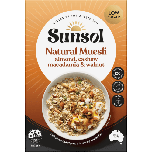 Sunsol Almond Cashew Macadamia & Walnut Natural Muesli