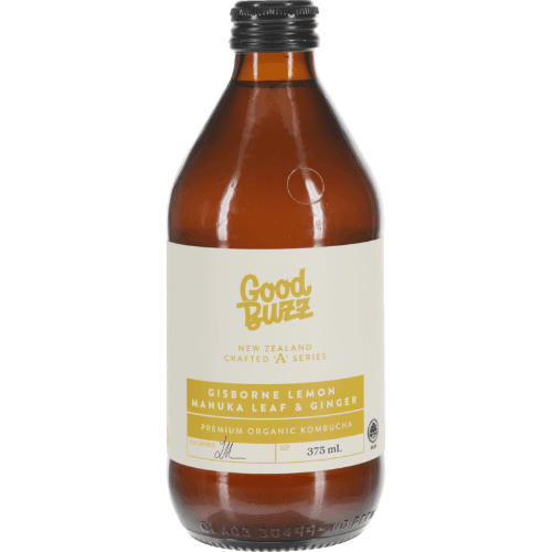 Good Buzz A Series Gisborne Lemon Manuka & Ginger Premium Organic Kombucha