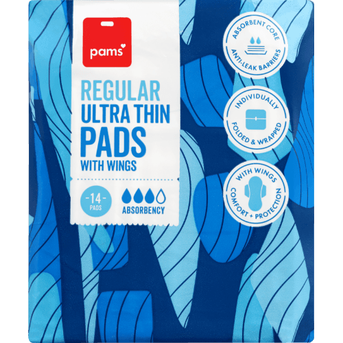 Pams Regular Ultra Thin Pads With Wings