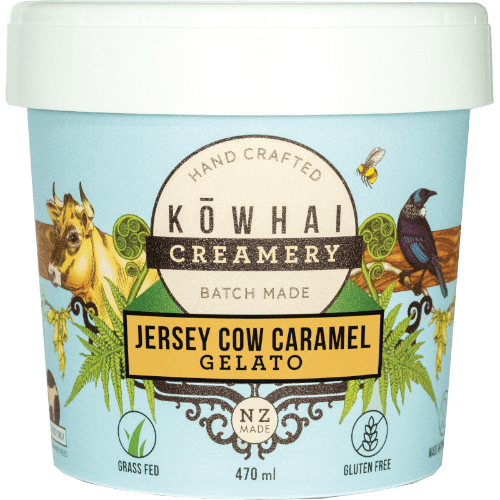 Kowhai Creamery Jersey Cow Caramel Gelato Ice Cream
