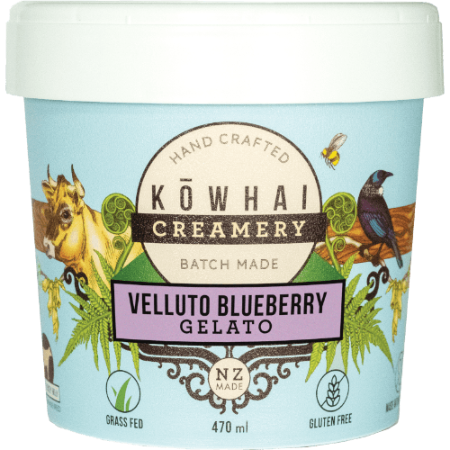 Kowhai Creamery Velluto Blueberry Gelato Ice Cream