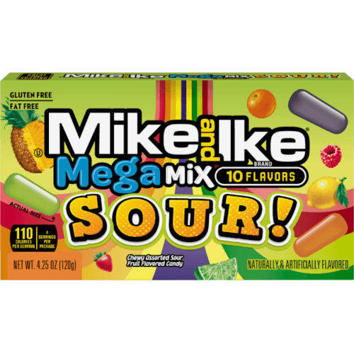 Mike and Ike Mega Mix Sour 10 Flavors Chewy Candies