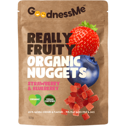 GoodnessMe Really Fruity Strawberry & Blueberry Organic Nuggets Fruit Snack