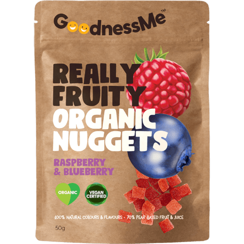 GoodnessMe Really Fruity Raspberry & Blueberry Organic Nuggets Fruit Snack