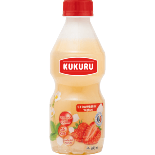 Kukuru Strawberry With Nata De Coco 280 mL
