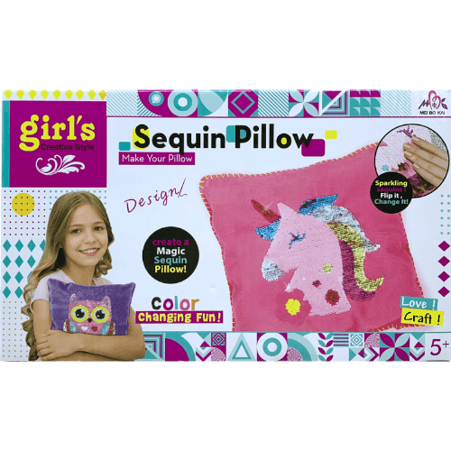 Korbond Girls Creative Style DIY Sequin Pillow Craft 5+ Years