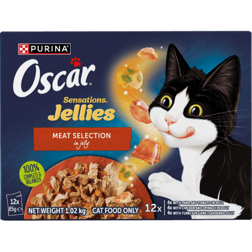 Purina Oscar Adult Sensations Jellies Meat Selection Jelly Wet Cat Food Pouch