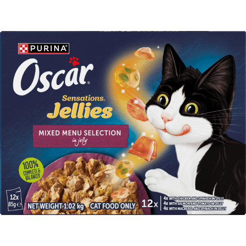 Purina Oscar Adult Sensations Jellies Mixed Menu Jelly Wet Cat Food Pouch