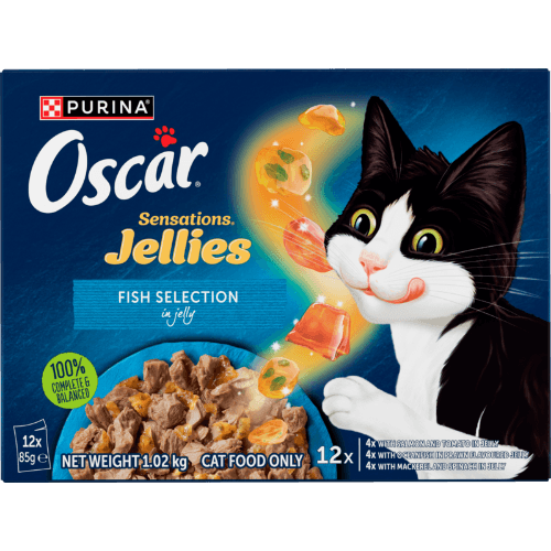 Purina Oscar Adult Sensations Jellies Fish Selection Jelly Wet Cat Food Pouch