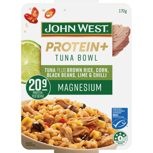 John West Protein+ Brown Rice Corn Black Beans Lime & Chilli Tuna Bowl
