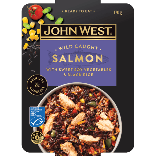 John West Wild Caught Salmon With Sweet Soy Vegetables & Black Rice