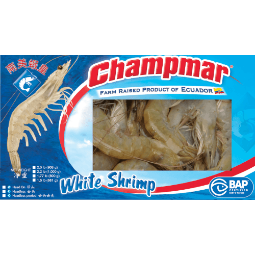 Champmar Whole Raw Vannamei 20/30 Count Prawns