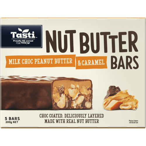 Tasti Milk Choc Peanut Butter & Caramel Nut Butter Bars