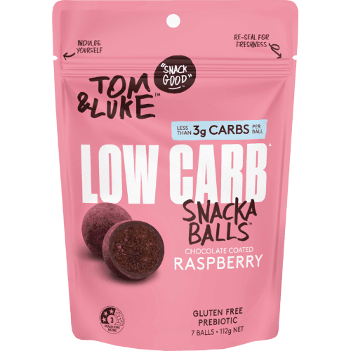 Tom & Luke Chocolate Coated Raspberry Low Carb Snackaballs