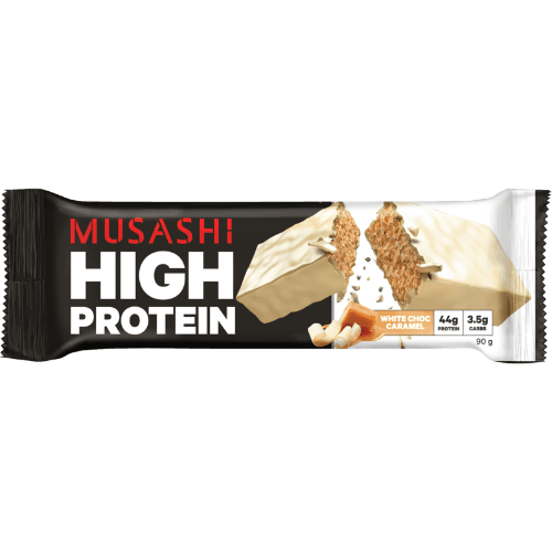 Musashi White Choc Caramel High Protein Bar