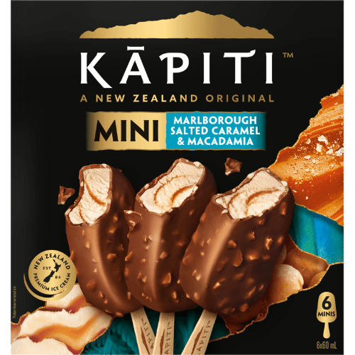 Kapiti Marlborough Salted Caramel & Macadamia Minis Ice Cream