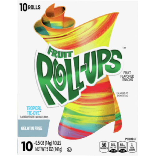 Fruit Roll-Ups Tropical Tie-dye Confectionery 10 × 14 g