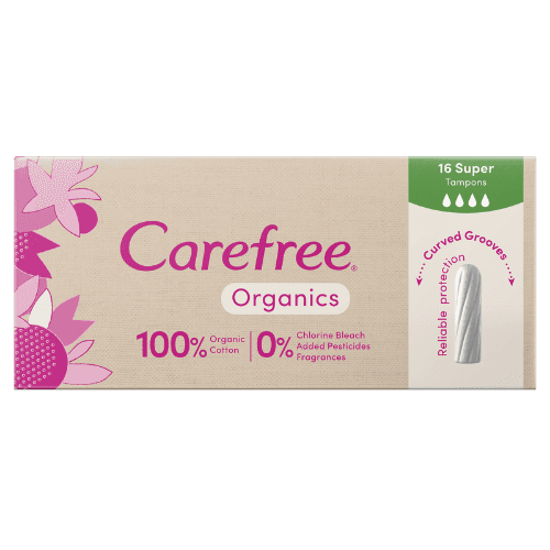 Carefree Organic Super Tampons 16 pack