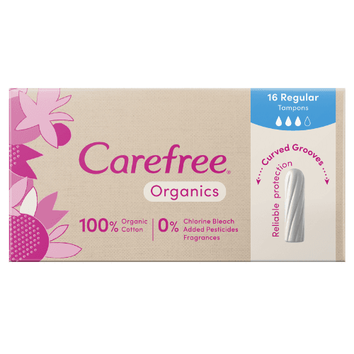 Carefree Organic Regular Tampons 16 pack