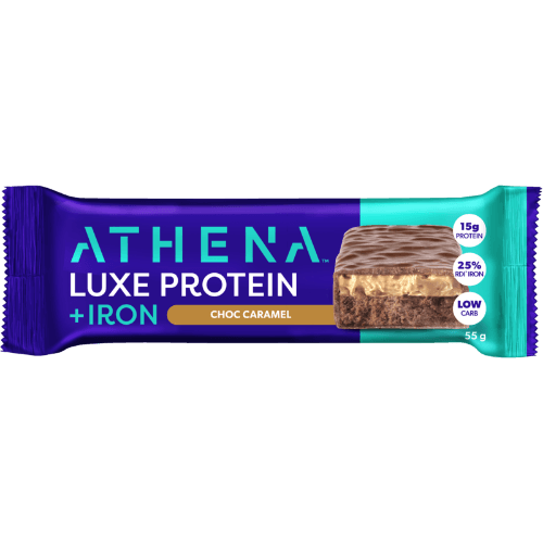 Athena Choc Caramel Luxe Protein Protein + Iron Bar
