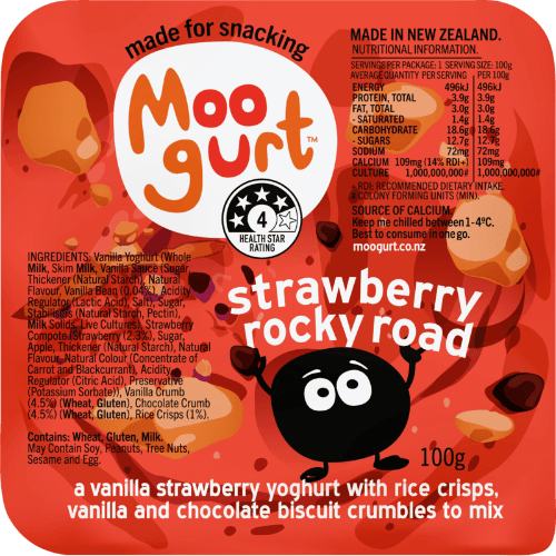Moogurt Munch Kids Probiotic Yoghurt Strawberry Rocky Road 100 g