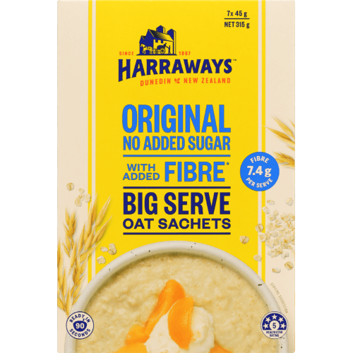 Harraways Fibre Rich Creamy Original Big Serve Oat Sachets