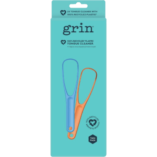 Grin Orange & Blue Tongue Scrapers 2pk