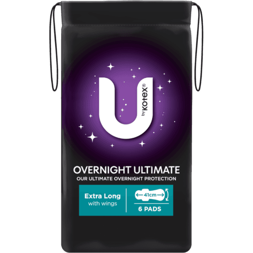 U By Kotex Overnight Ultimate Extra Long Pads With Wings