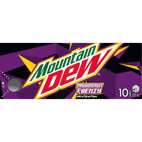 Mountain Dew Passionfruit Frenzy Soft Drink Cans
