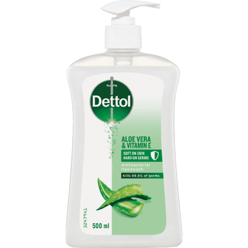 Dettol Aloe Vera & Vitamin E Antibacterial Liquid Hand Wash 500 mL
