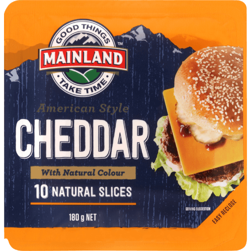 Mainland American Style Cheddar Cheese Natural Slices