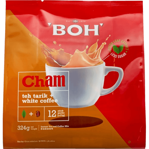 Boh Cham Teh Tarik + White Coffee 12 × 27 g