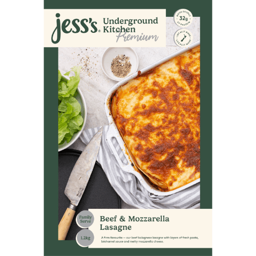 Jess's Underground Kitchen Premium Beef & Mozzarella Lasagne
