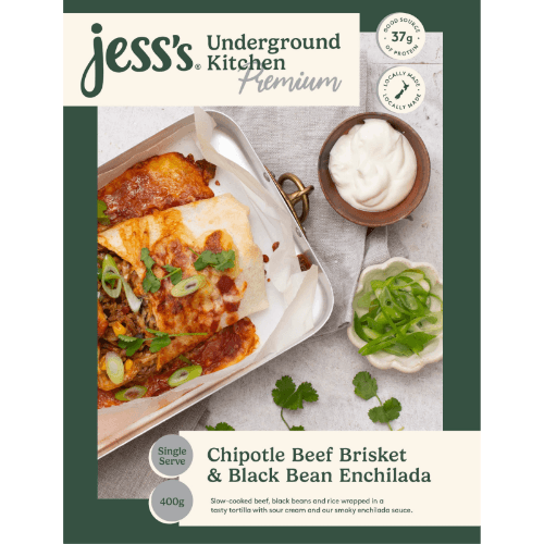Jess's Underground Kitchen Premium Chipotle Beef Brisket & Black Bean Enchilada