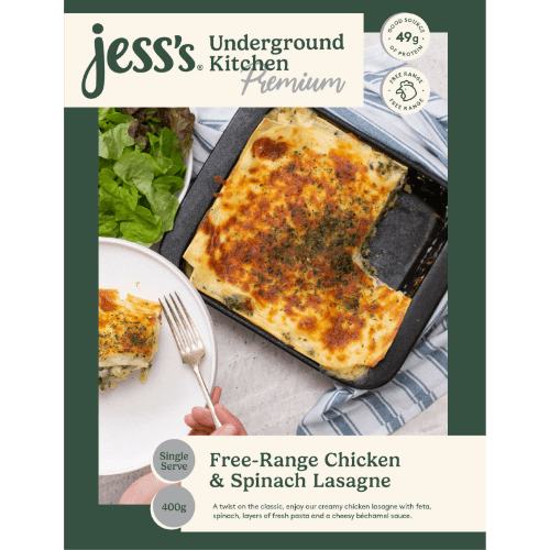 Jess's Underground Kitchen Premium Free-Range Chicken & Spinach Lasagne