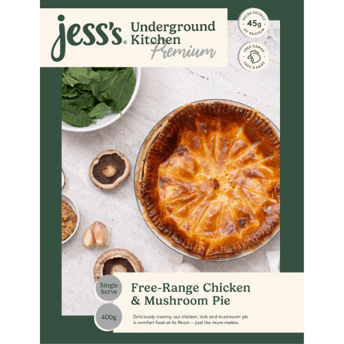 Jess's Underground Kitchen Premium Free-Range Chicken & Mushroom Pie