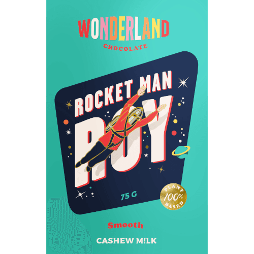 Wonderland Chocolate Rocket Man Roy Smooth Cashew M!lk Chocolate Block